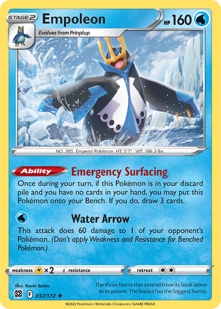 Empoleon - 37/172 - Brilliant Stars SWSH9 - Rare Holo