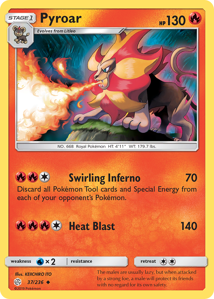 Pyroar - 37/236 - Cosmic Eclipse SM12 - Uncommon