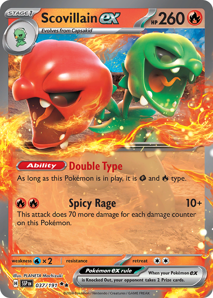 Scovillain ex - 37/191 - Surging Sparks SV8 - Double Rare
