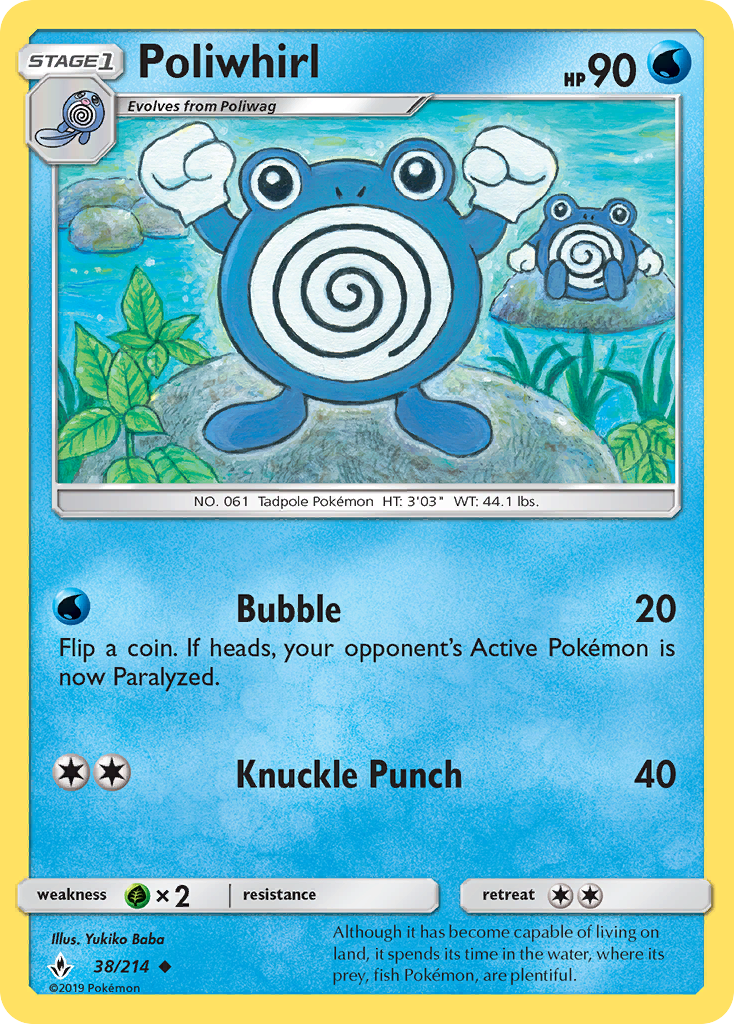 Poliwhirl - 38/214 - Unbroken Bonds SM10 - Uncommon