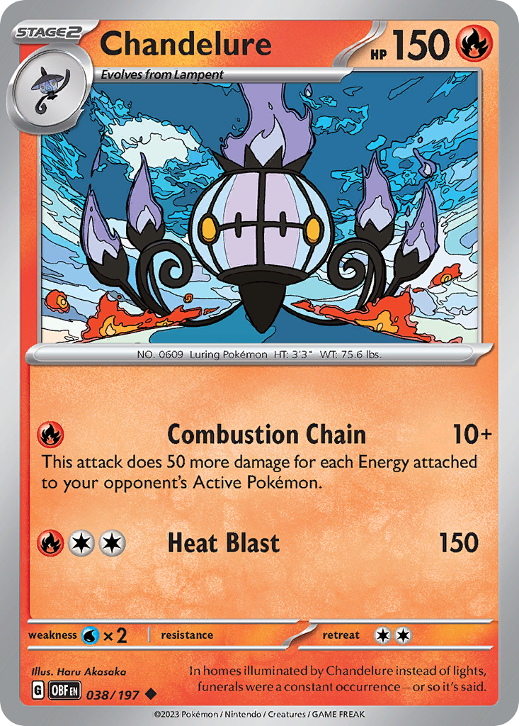 Chandelure - 38/197 - Obsidian Flames SV3 - Uncommon