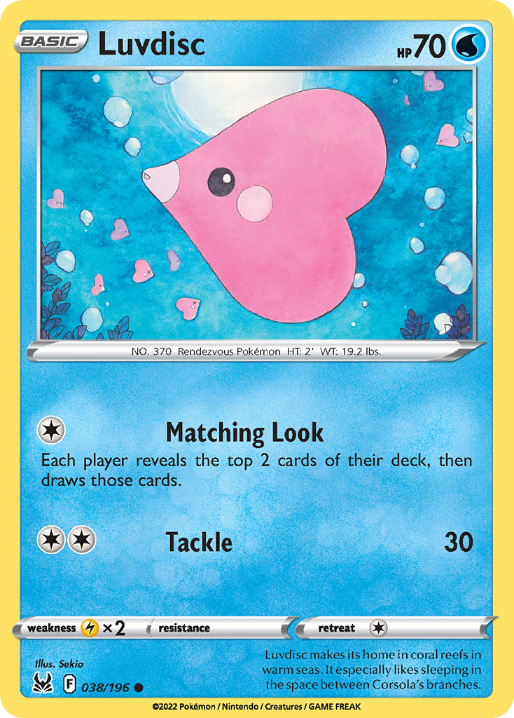Luvdisc - 38/196 - Lost Origin SWSH11 - Common
