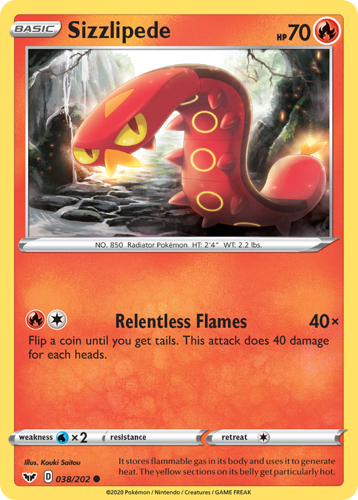 Sizzlipede - 38/202 - Sword & Shield SWSH1 - Common