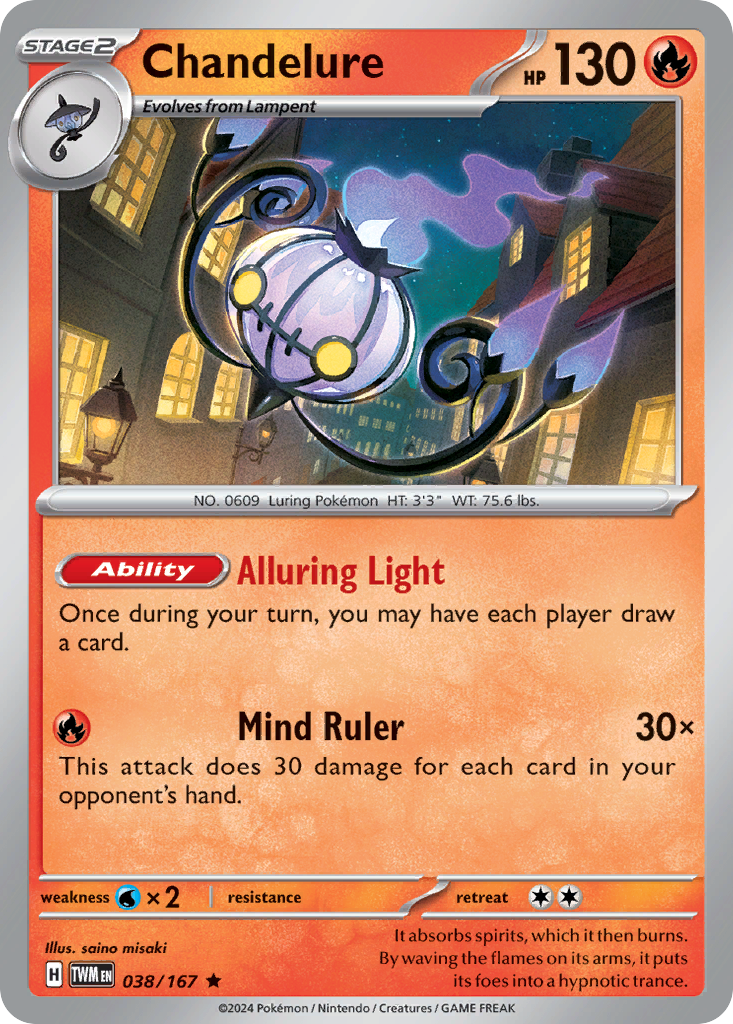Chandelure - 38/167 - Twilight Masquerade SV6 - Rare