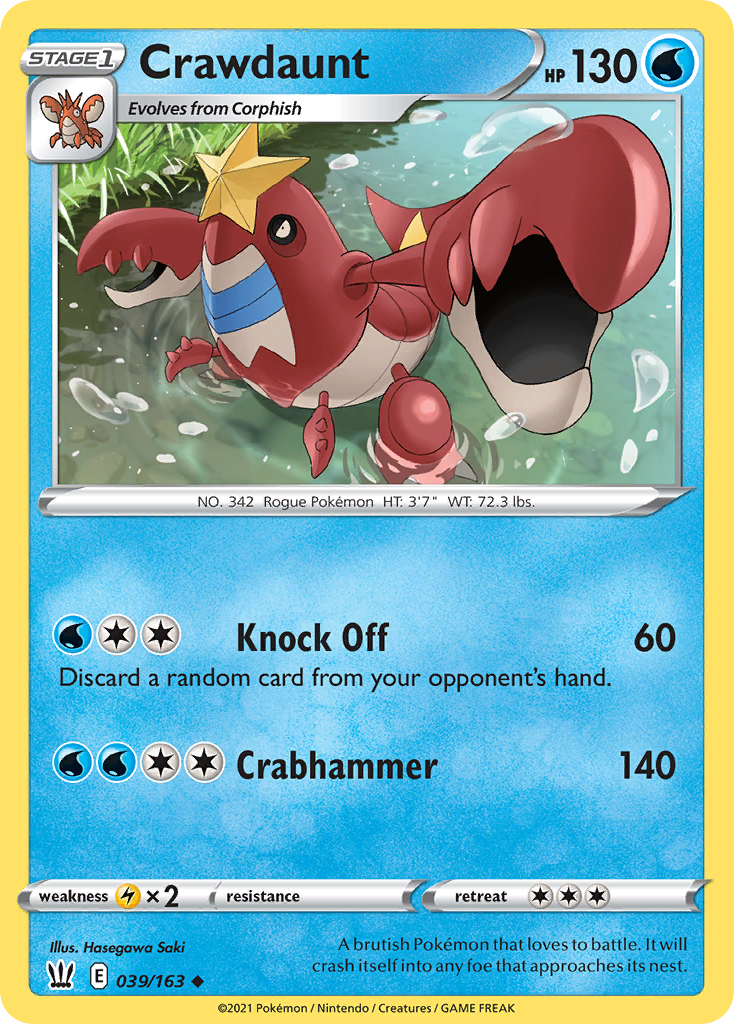 Crawdaunt - 39/163 - Battle Styles SWSH5 - Uncommon