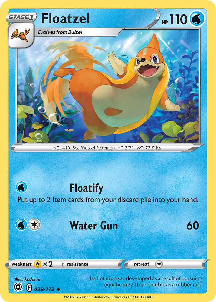 Floatzel - 39/172 - Brilliant Stars SWSH9 - Uncommon