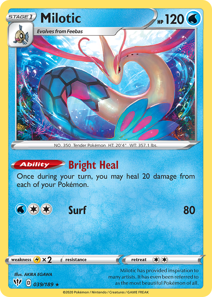 Milotic - 39/189 - Darkness Ablaze SWSH3 - Rare Holo