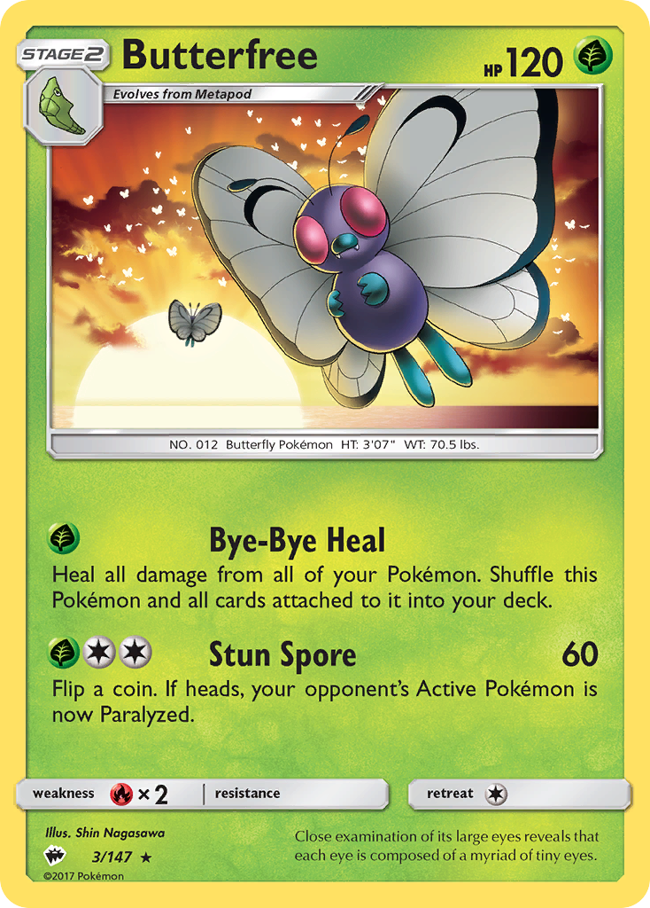 Butterfree - 3/147 - Burning Shadows SM3 - Rare