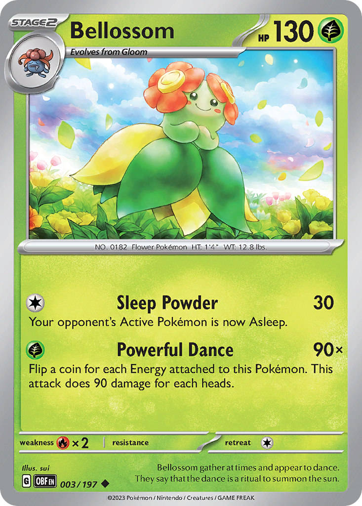 Bellossom - 3/197 - Obsidian Flames SV3 - Uncommon