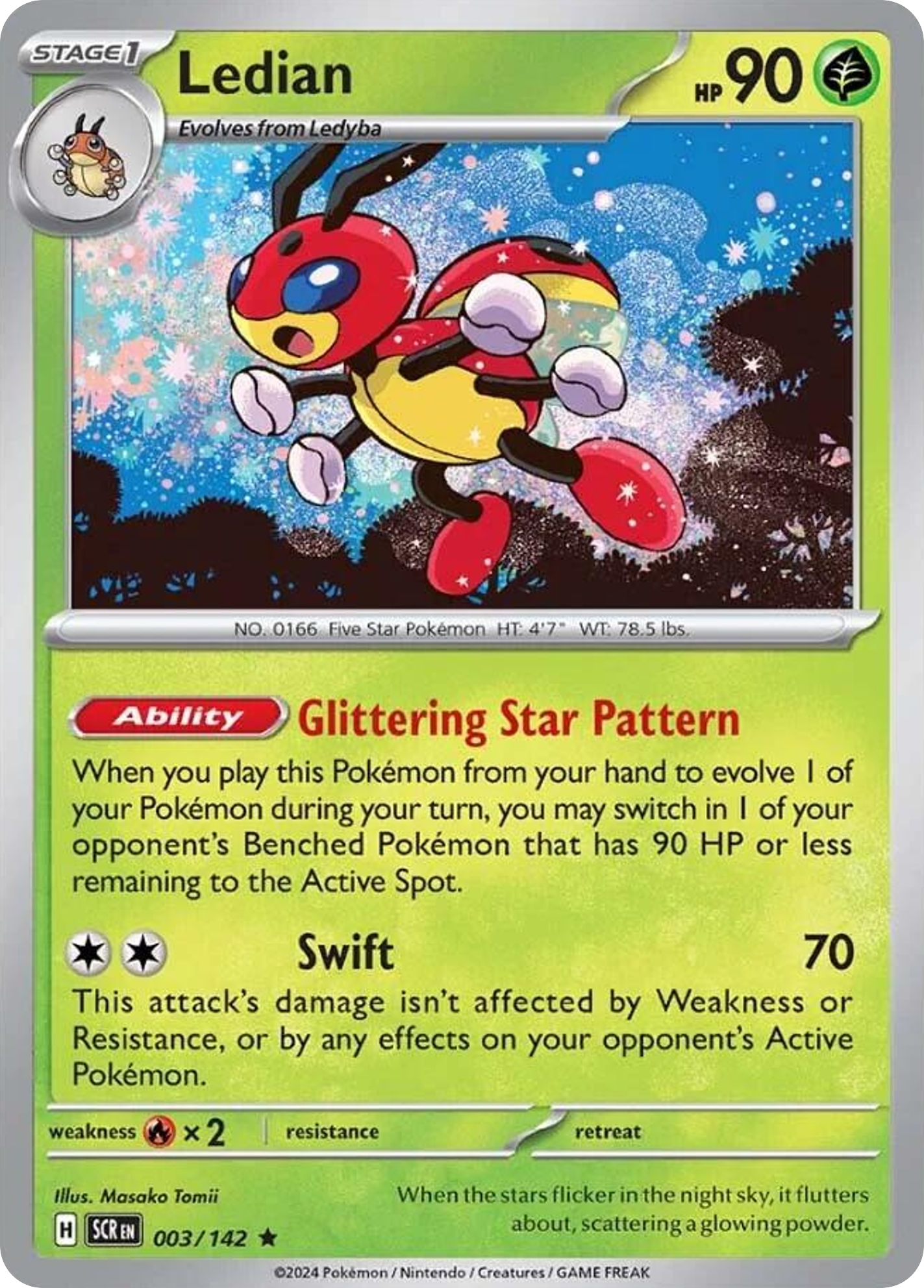 Ledian - 3/142 - Stellar Crown SV7 - Rare