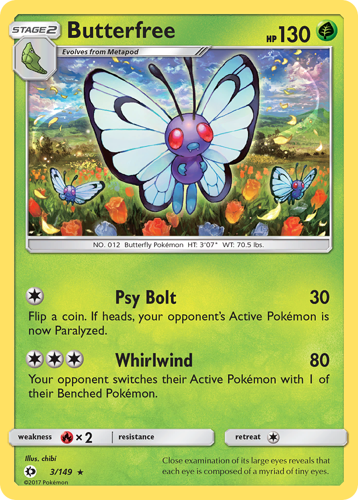 Butterfree - 3/149 - Sun & Moon SM1 - Rare