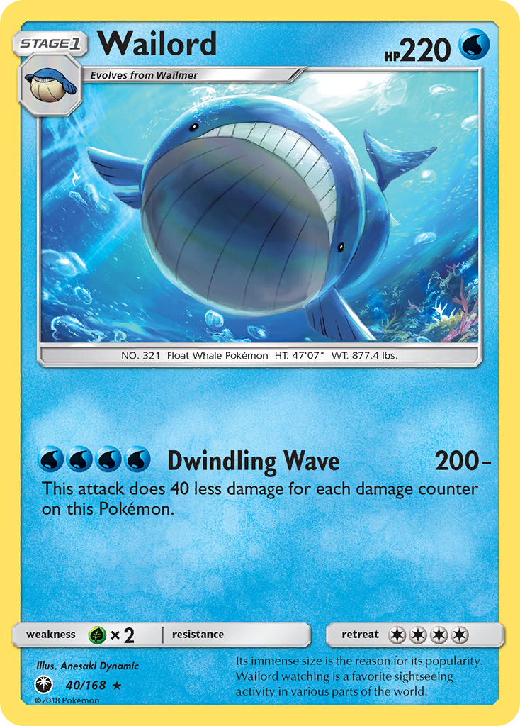 Wailord - 40/168 - Celestial Storm SM7 - Rare