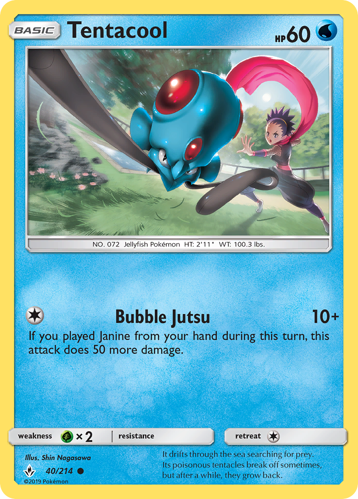 Tentacool - 40/214 - Unbroken Bonds SM10 - Common