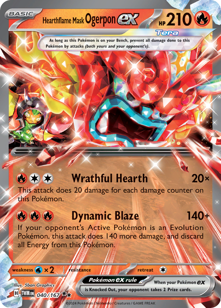Hearthflame Mask Ogerpon ex - 40/167 - Twilight Masquerade SV6 - Double Rare