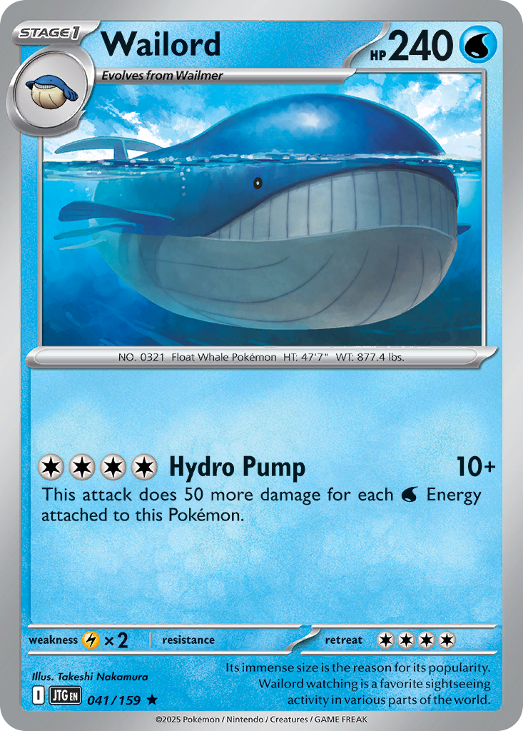 Wailord - 41/159 - Journey Together SV9 - Rare