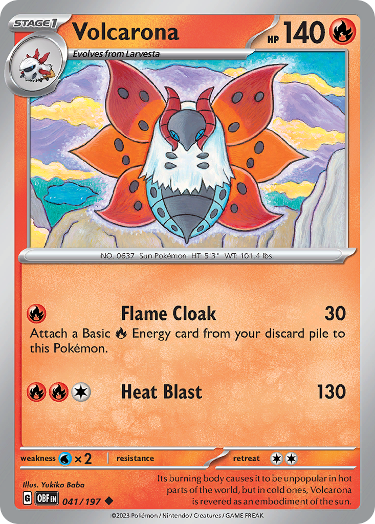 Volcarona - 41/197 - Obsidian Flames SV3 - Uncommon