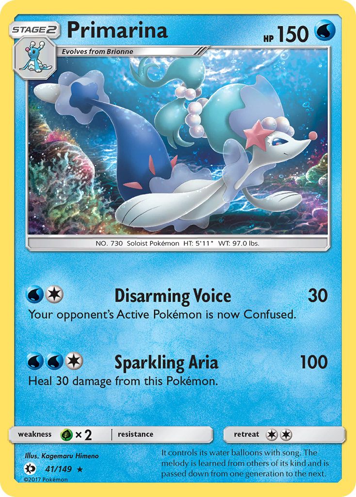 Primarina - 41/149 - Sun & Moon SM1 - Rare