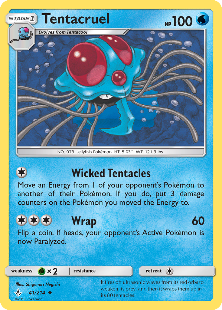 Tentacruel - 41/214 - Unbroken Bonds SM10 - Uncommon