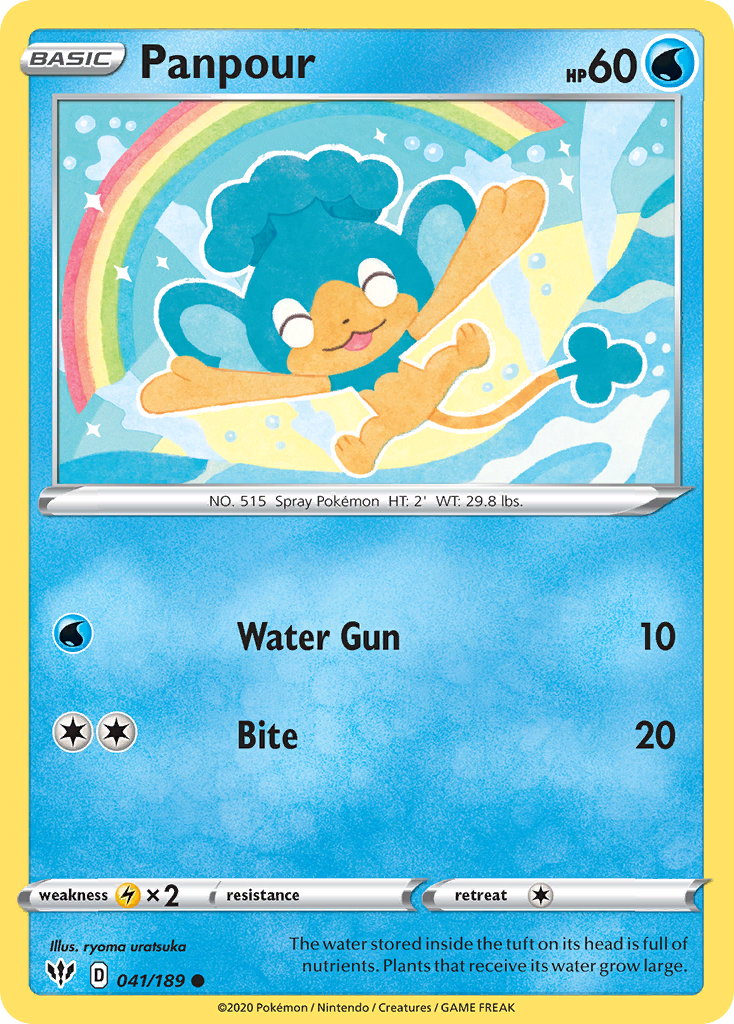 Panpour - 41/189 - Darkness Ablaze SWSH3 - Common