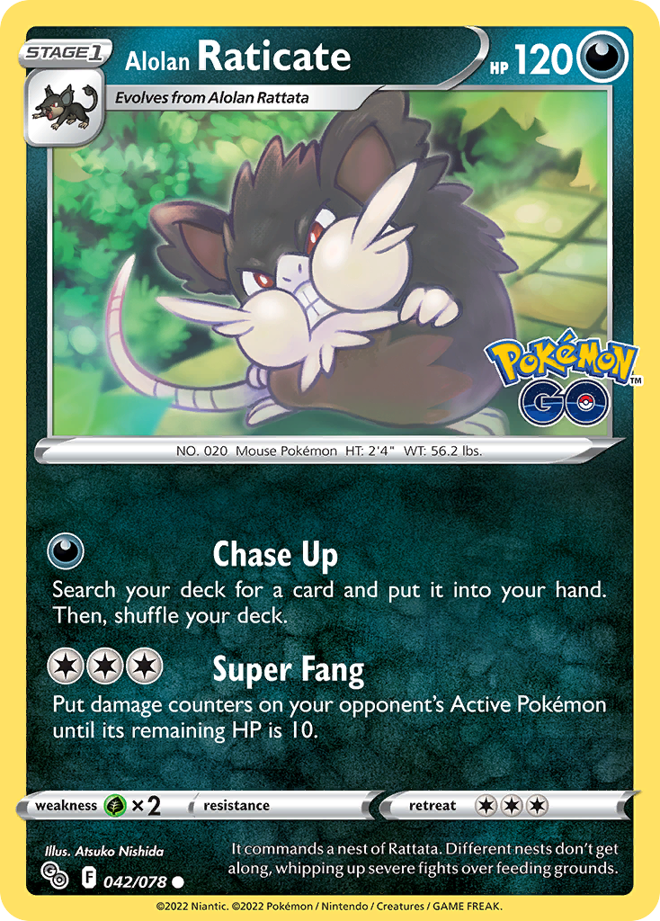 Alolan Raticate - 42/78 - Pokémon GO PGO - Common