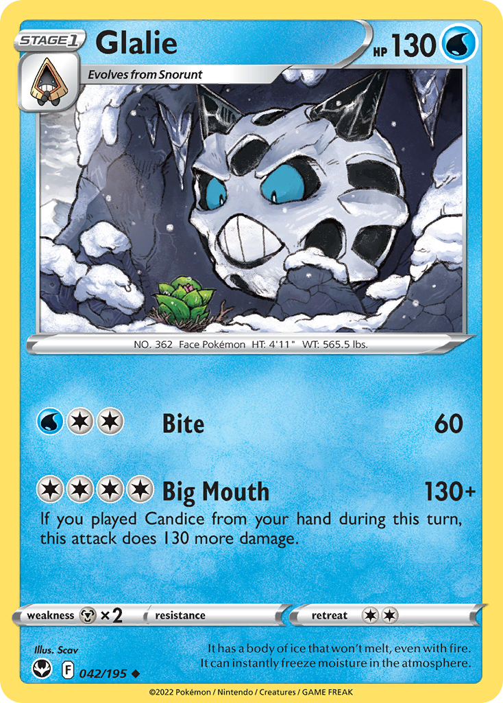 Glalie - 42/195 - Silver Tempest SWSH12 - Uncommon
