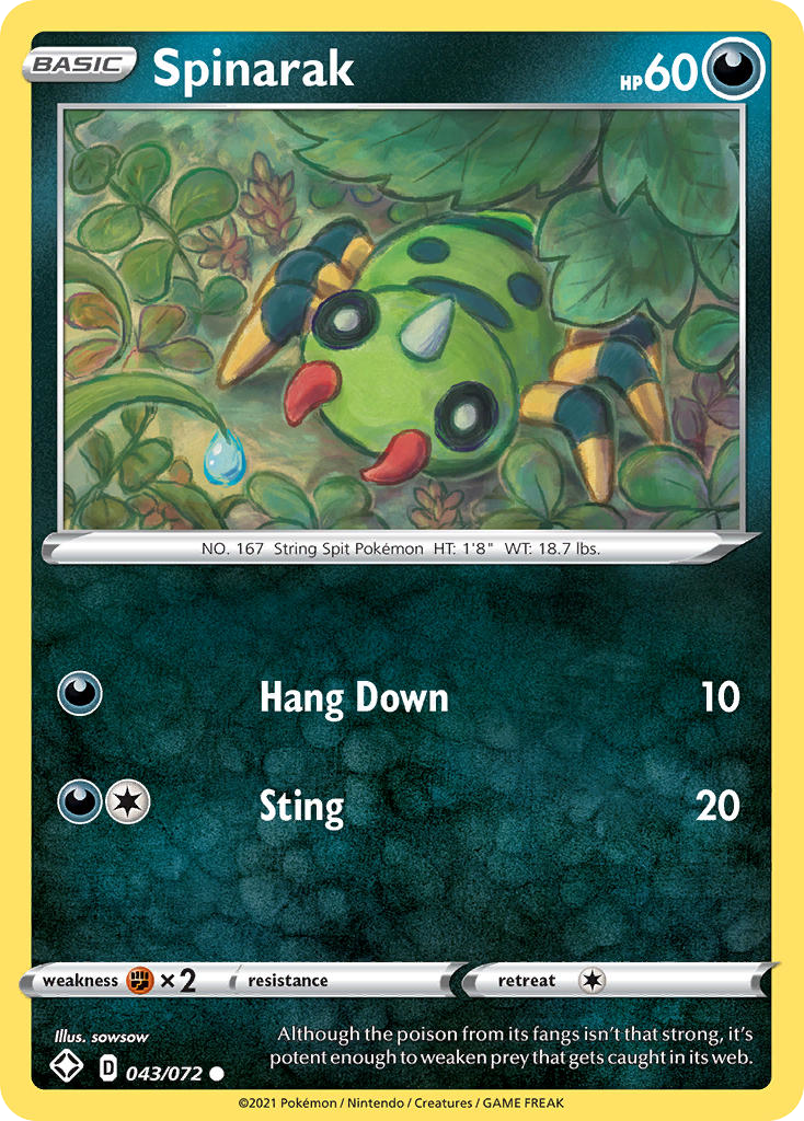 Spinarak - 43/72 - Shining Fates SWSH45 - Common