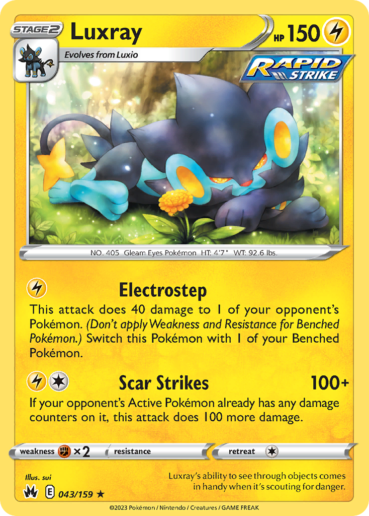 Luxray - 43/159 - Crown Zenith SWSH12PT5 - Rare