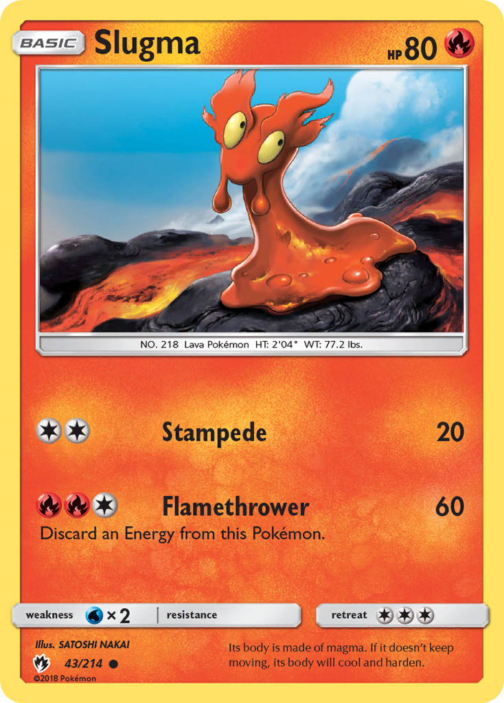 Slugma - 43/214 - Lost Thunder SM8 - Common