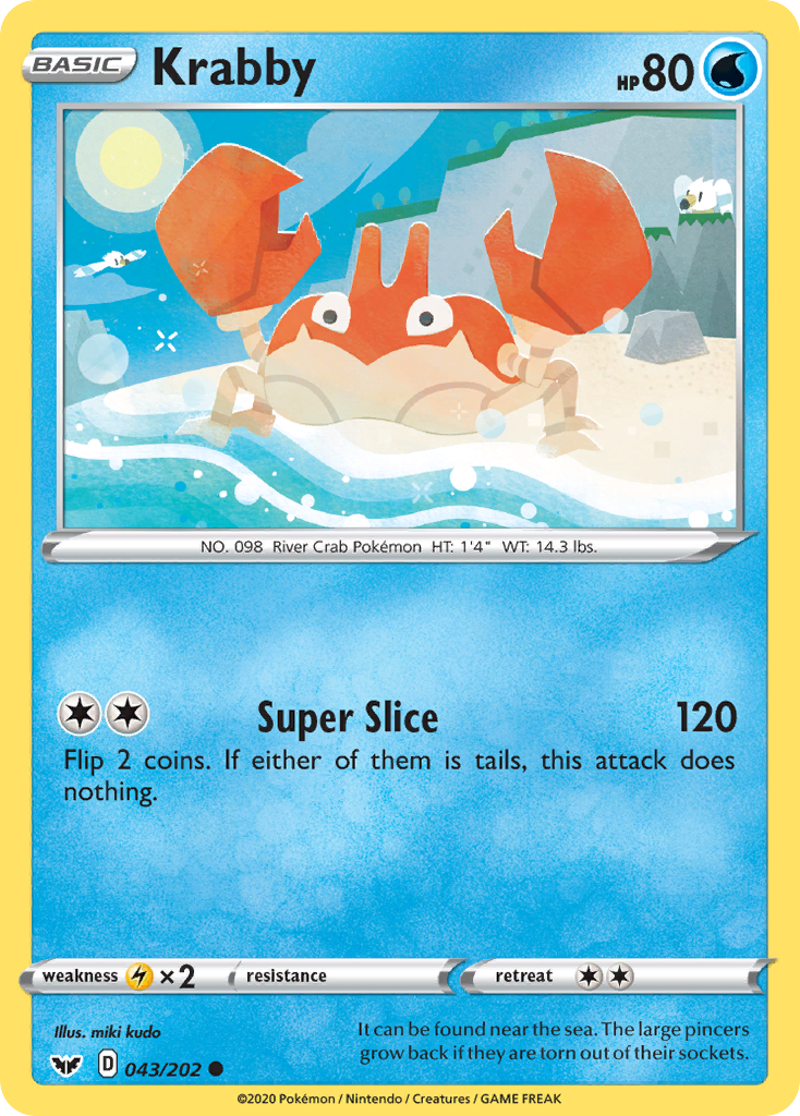 Krabby - 43/202 - Sword & Shield SWSH1 - Common