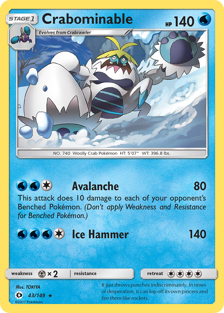 Crabominable - 43/149 - Sun & Moon SM1 - Rare