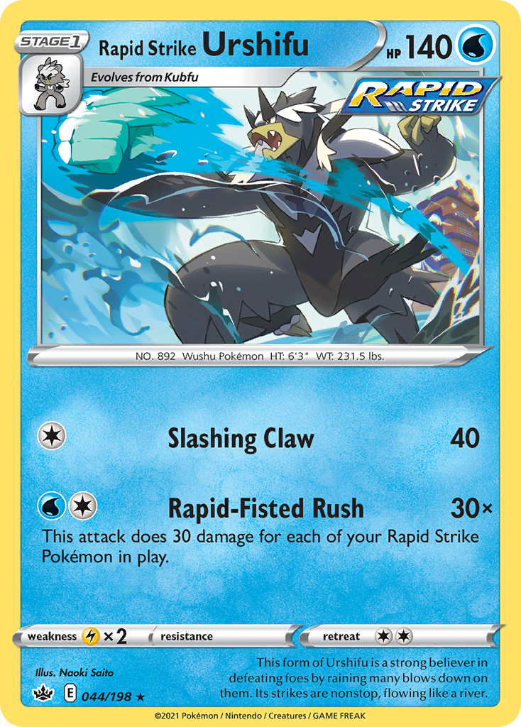 Rapid Strike Urshifu - 44/198 - Chilling Reign SWSH6 - Rare Holo
