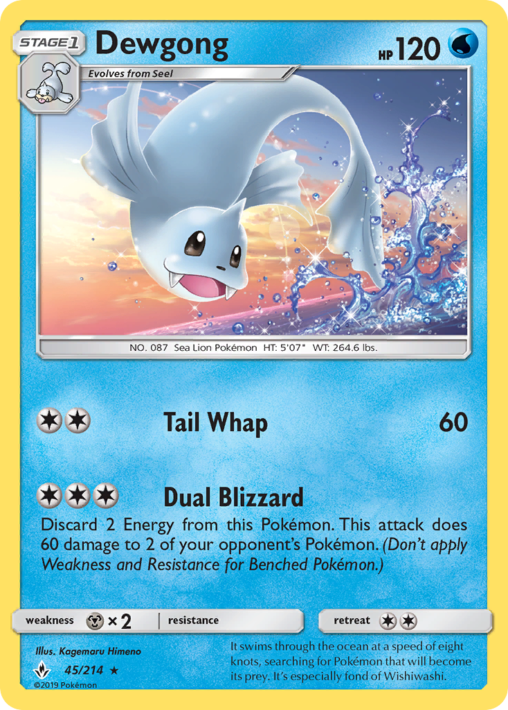 Dewgong - 45/214 - Unbroken Bonds SM10 - Rare