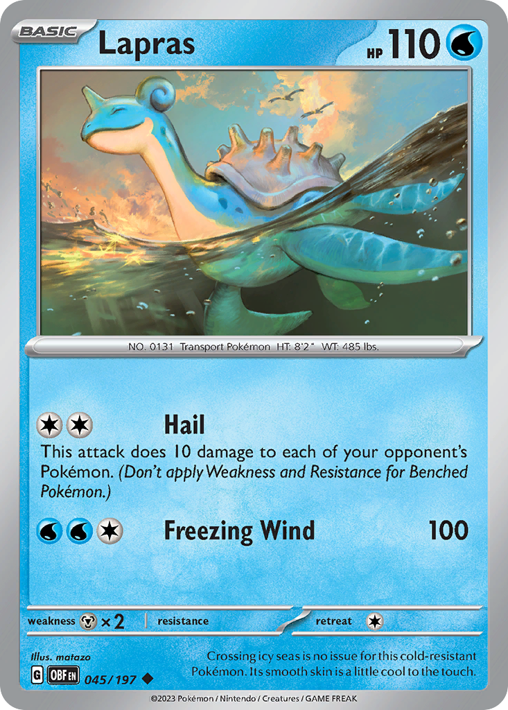 Lapras - 45/197 - Obsidian Flames SV3 - Uncommon