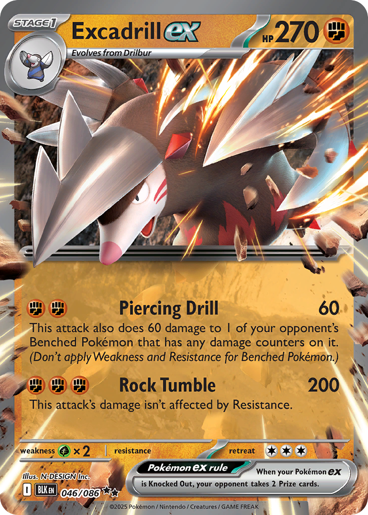 Excadrill ex - 46/86 - Black Bolt ZSV10PT5 - Double Rare