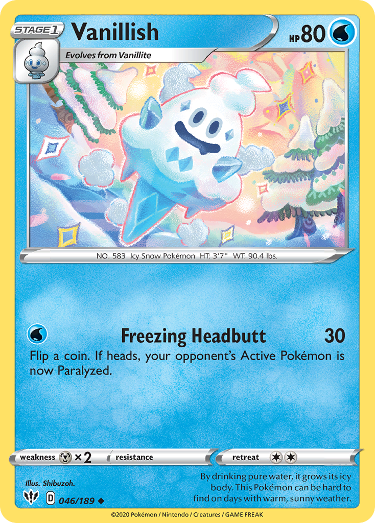 Vanillish - 46/189 - Darkness Ablaze SWSH3 - Uncommon