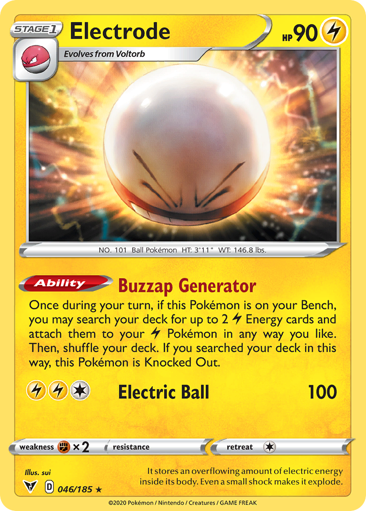 Electrode - 46/185 - Vivid Voltage SWSH4 - Rare Holo