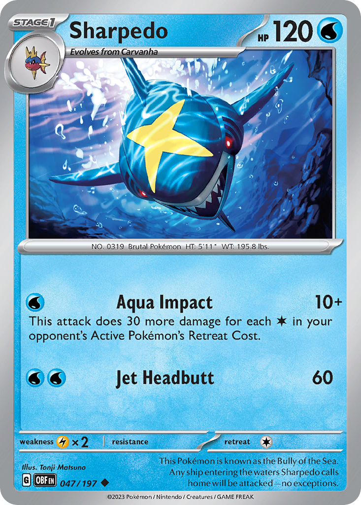 Sharpedo - 47/197 - Obsidian Flames SV3 - Uncommon
