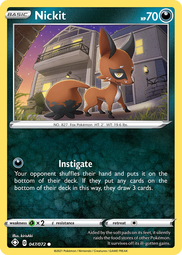 Nickit - 47/72 - Shining Fates SWSH45 - Common