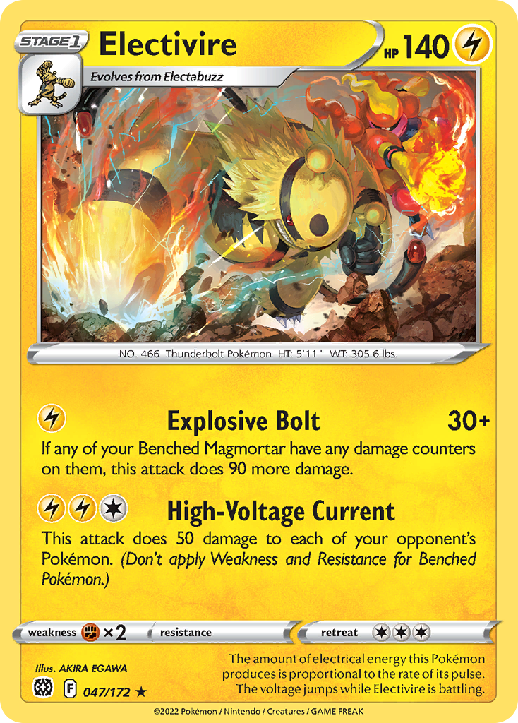 Electivire - 47/172 - Brilliant Stars SWSH9 - Rare