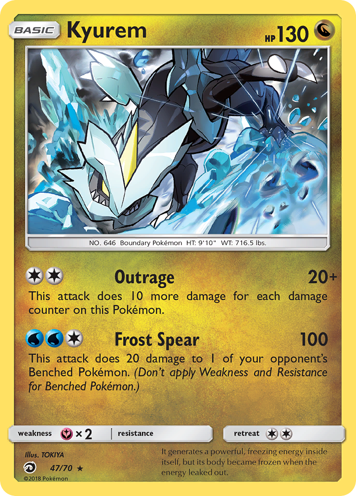 Kyurem - 47/70 - Dragon Majesty SM75 - Rare Holo