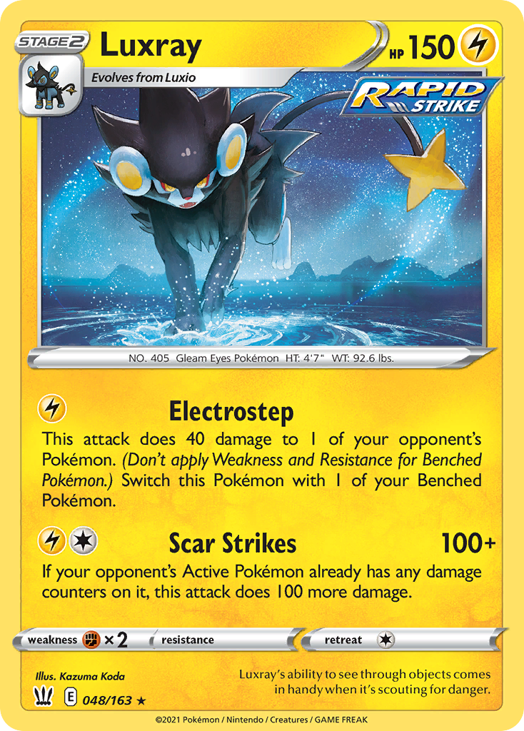 Luxray - 48/163 - Battle Styles SWSH5 - Rare Holo