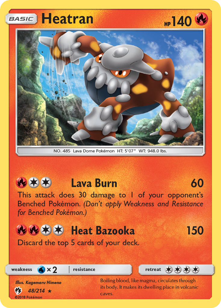 Heatran - 48/214 - Lost Thunder SM8 - Rare Holo