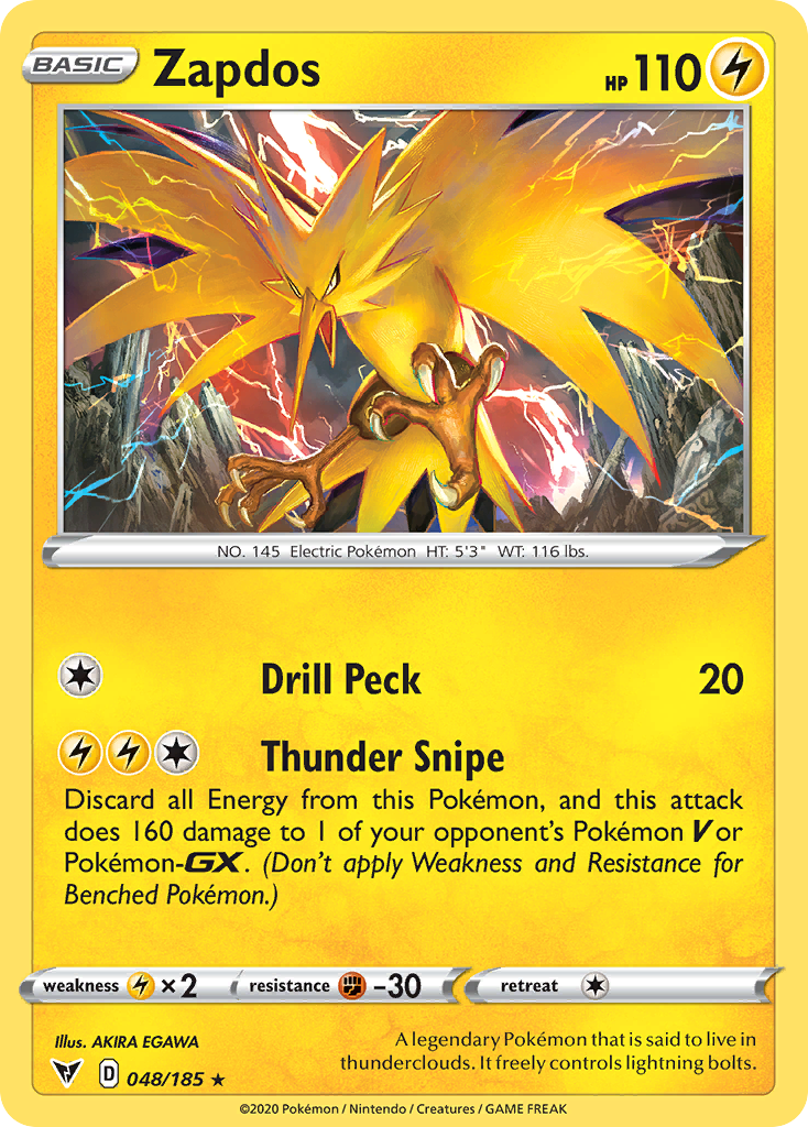 Zapdos - 48/185 - Vivid Voltage SWSH4 - Rare Holo