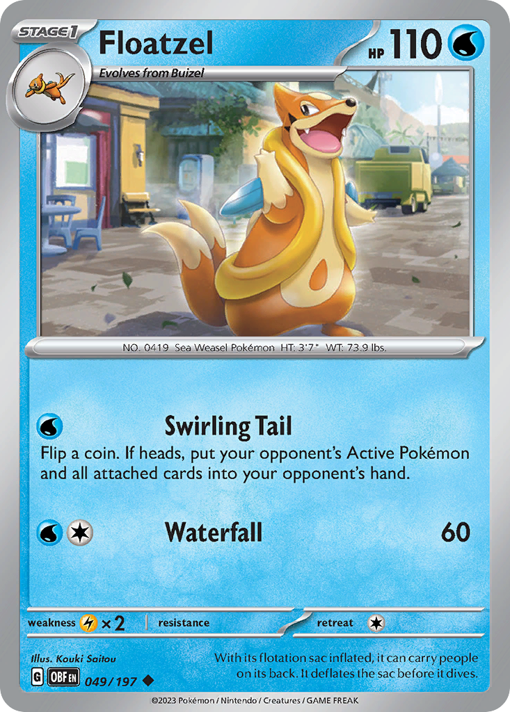 Floatzel - 49/197 - Obsidian Flames SV3 - Uncommon
