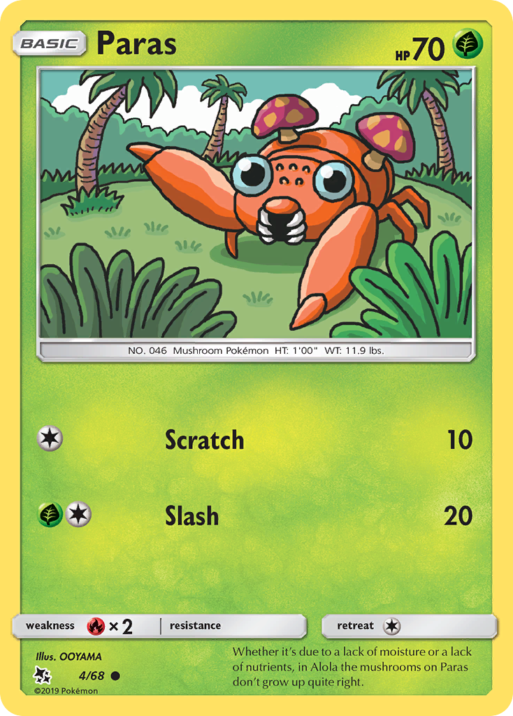 Paras - 4/68 - Hidden Fates SM115 - Common