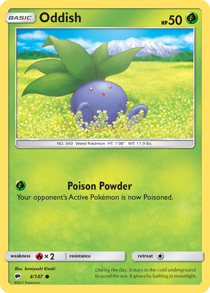Oddish - 4/147 - Burning Shadows SM3 - Common