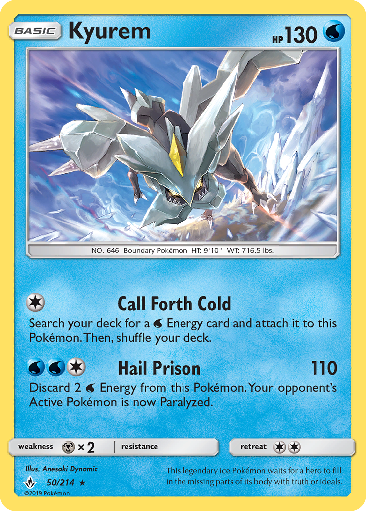 Kyurem - 50/214 - Unbroken Bonds SM10 - Rare Holo