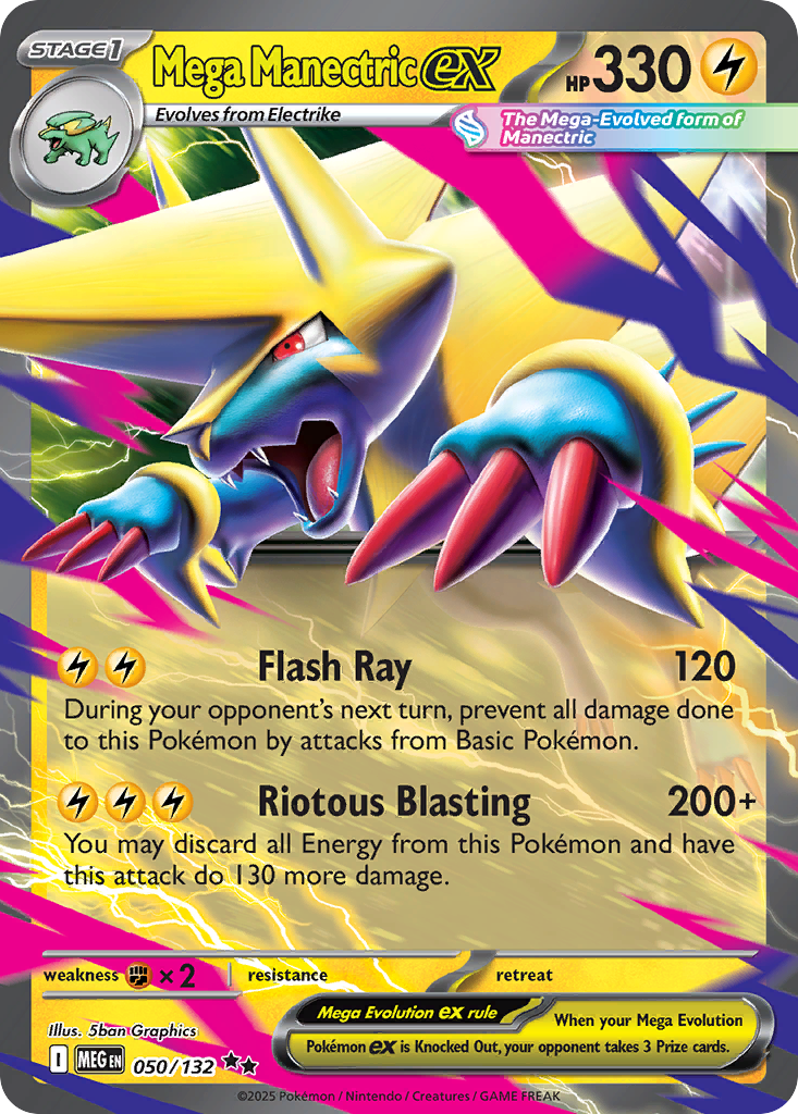 Mega Manectric ex - 50/132 - Mega Evolution ME1 - Double Rare