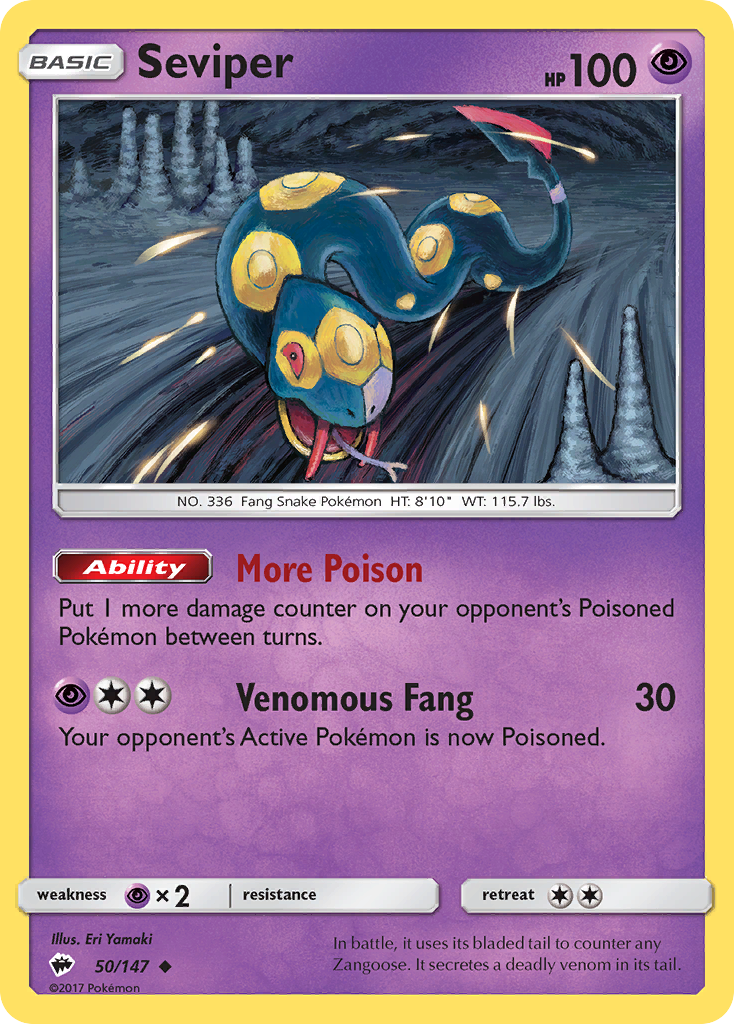 Seviper - 50/147 - Burning Shadows SM3 - Uncommon