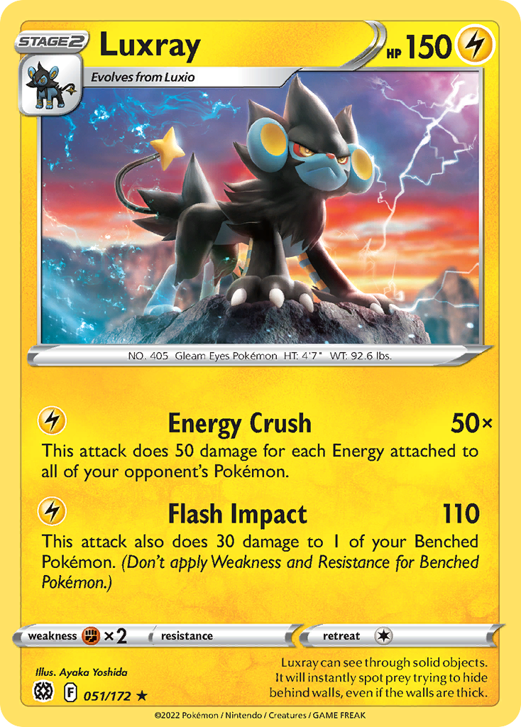Luxray - 51/172 - Brilliant Stars SWSH9 - Rare